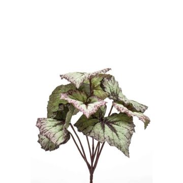 Pianta artificiale Begonia foglia BLAROM su bastone, crossdoor, grigio-lilla, 25 cm