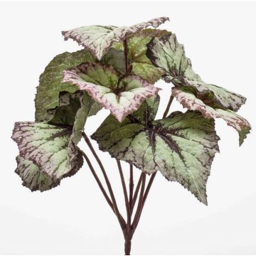 Pianta artificiale Begonia foglia BLAROM su bastone, crossdoor, grigio-lilla, 25 cm