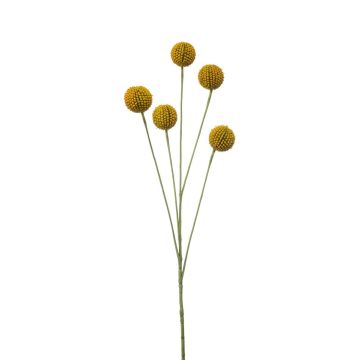 Fiore finto bacchetta AMELDA, giallo, 70 cm