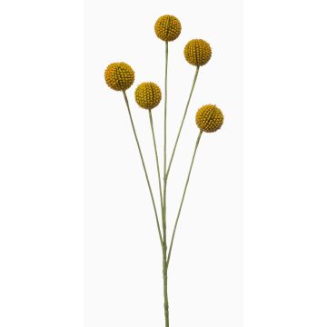 Fiore finto bacchetta AMELDA, giallo, 70 cm
