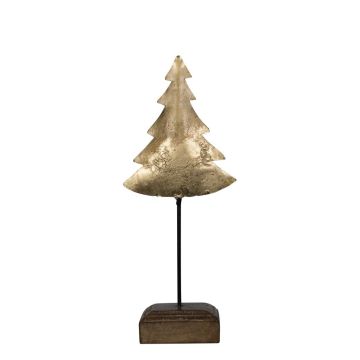 Albero di Natale decorativo DORANA in metallo, base in legno, dorato, 14x10x35 cm Albero di Natale decorativo DORANA in metallo, base in legno, dorato, 14x10x35 cm