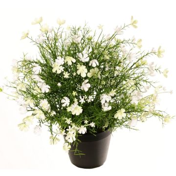 Fiore decorativo Impatiens GISINDA in vaso decorativo, crema, 40 cm