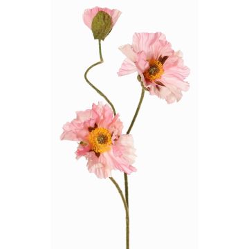 Ramo di papavero artificiale PEJA, rosa, 90cm, Ø11-13cm