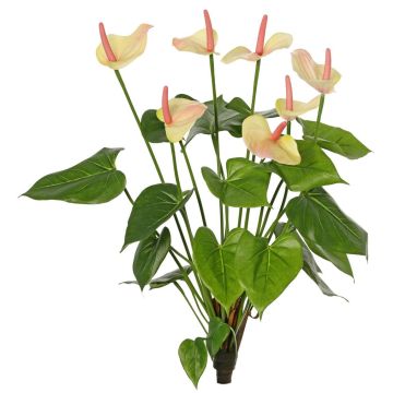Anthurium artificiale NAKITA su bastone, rosa-crema, 50 cm