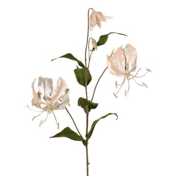 Ramo di gloriosa in velluto DINFAS, rosa delicato-oro, 80 cm