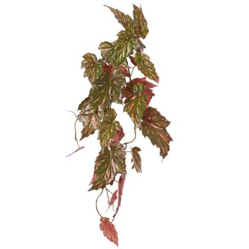 Pianta artificiale Begonia palmata OANFIR, bastoncino, pendente, rosa-verde, 90 cm