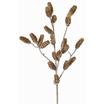 Ramo di abete decorativo LONGIH con pigne, marrone-bianco, 95cm