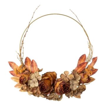 Ghirlanda decorativa autunnale WIMRA, ortensia, rosa, marrone-arancione, Ø 50 cm Ghirlanda decorativa autunnale WIMRA, ortensia, rosa, marrone-arancione, Ø 50 cm