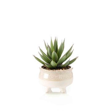 Pianta artificiale succulenta drago-agave NORSHU in vaso decorativo, verde-rosso, 20 cm