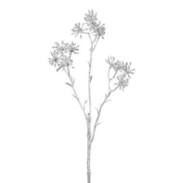 Ramo artificiale Aralia da appartamento KLORIM con fiori, argento, 35 cm