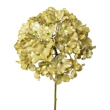 Fiore decorativo ortensia IGMYR, verde metallizzato, 65 cm