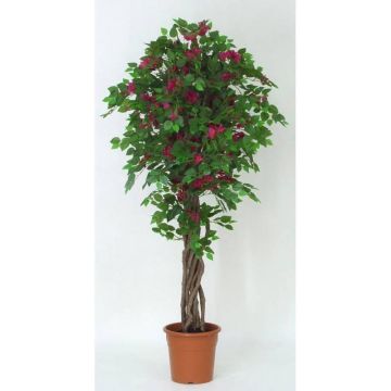 Bougainvillea artificiale INGTRAUD, tronchi veri, fiori, rosa, 150 cm - Made in Italy