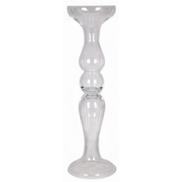 Vaso decorativo in vetro RACHEL su piedistallo, trasparente, 80,5 cm, Ø 22 cm