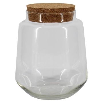 Terrario per piante KRYPTE, vetro, coperchio in sughero, trasparente, 17 cm, Ø 15 cm