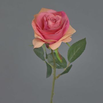 Rosa artificiale SIMONY, salmone-rosa, 45cm, Ø8cm