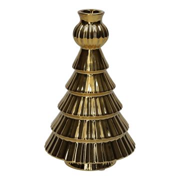 Bottiglia decorativa Albero di Natale BRIXON, motivo a linee, ceramica, oro metallizzato, 20,3cm, Ø12cm Bottiglia decorativa Albero di Natale BRIXON, motivo a linee, ceramica, oro metallizzato, 20,3cm, Ø12cm