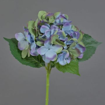 Ortensia artificiale GABRIELLA, blu-verde, 50cm, Ø18cm