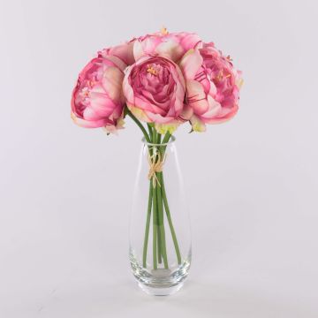 Mazzo di peonie artificiali LISSADA, rosa-rosa, 30 cm