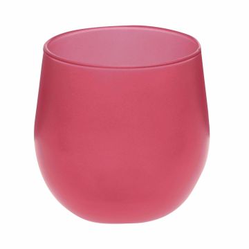 Portacandela BELISARIO, vetro, rosa, 8,5 cm, Ø 7,5 cm