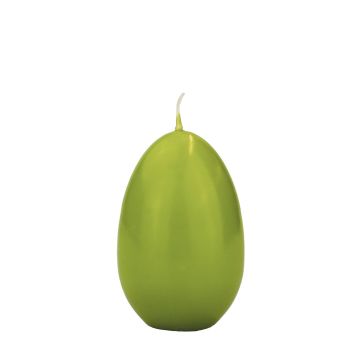 Candele a forma di uovo di Pasqua LEONITA, verdi, 9 cm, 6 cm, 16 h - Made in Germany