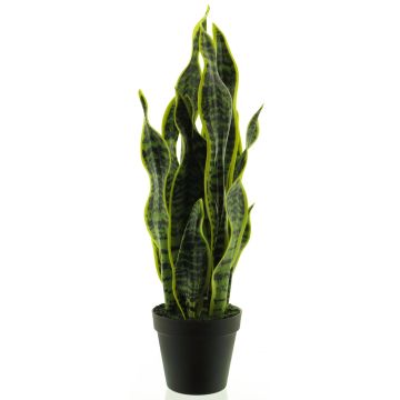 Sansevieria artificiale ANQING in vaso decorativo, verde-giallo, 50 cm