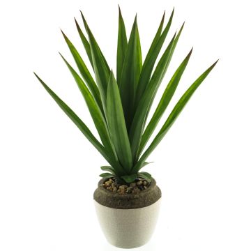 Succulenta artificiale di aloe vera SHURUI in vaso di ceramica, verde, 45 cm