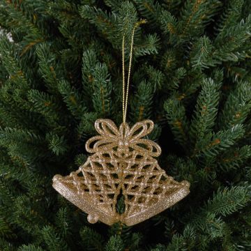 Decorazione per l'albero di Natale di campana SCOUT, acrilico, glitter, oro, 11x3x8cm Decorazione per l'albero di Natale di campana SCOUT, acrilico, glitter, oro, 11x3x8cm