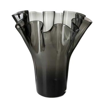 Vaso da fiori JODY EARTH in vetro, grigio, 35cm, Ø24cm Vaso da fiori JODY EARTH in vetro, grigio, 35cm, Ø24cm
