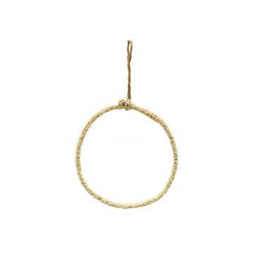 Anello decorativo in metallo HELIJIA da appendere, floccato, bianco, Ø15cm Anello decorativo in metallo HELIJIA da appendere, floccato, bianco, Ø15cm