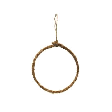 Anello decorativo in metallo HELIJIA da appendere, floccato, verde, Ø15cm Anello decorativo in metallo HELIJIA da appendere, floccato, verde, Ø15cm