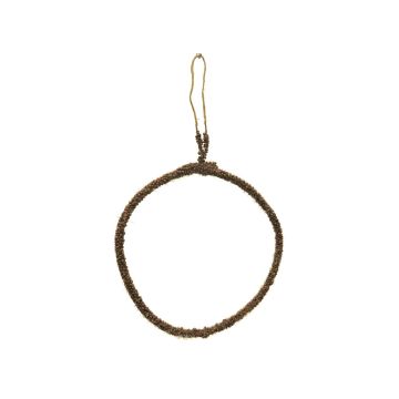 Anello decorativo in metallo HELIJIA da appendere, floccato, marrone, Ø15cm Anello decorativo in metallo HELIJIA da appendere, floccato, marrone, Ø15cm
