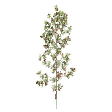 Ramo decorativo di larice LIJIAHE, innevato, bacche, verde-rosso, 45cm