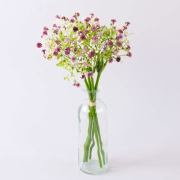 Mazzo artificiale di velo di sposa CECILIA, rosa scuro, lilla, 30cm, Ø17cm