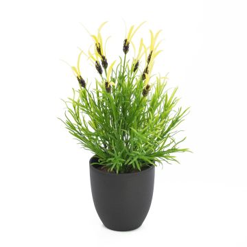Lavanda finta LETIZIA in vaso decorativo, giallo, 40cm, Ø4cm