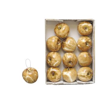 Mele artificiali RUOMAN, 12 pezzi, marrone-bianco, Ø6,5 cm