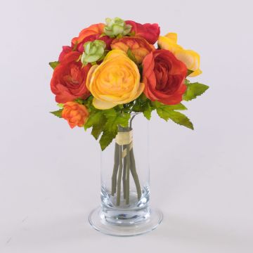 Mazzo di ranuncoli finti TONIE, giallo-arancione, 20cm, Ø20cm
