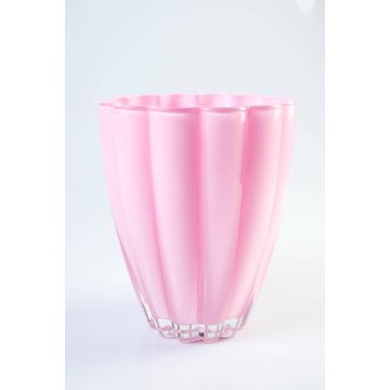 Vaso da fiori in vetro BEA, rosa, 17 cm, Ø 14 cm