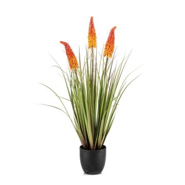 Giglio di fuoco artificiale FLORENS in vaso decorativo, rosso-arancione, 90 cm