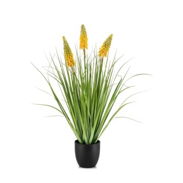 Giglio di fuoco artificiale FLORENS in vaso decorativo, verde-giallo, 90 cm