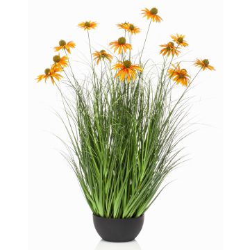 Echium artificiale SHALLA con fiori, ciotola decorativa, arancione, 90 cm Echium artificiale SHALLA con fiori, ciotola decorativa, arancione, 90 cm