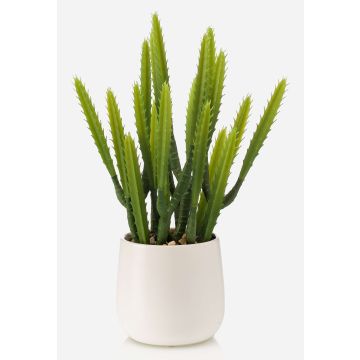 Cactus artificiale Euphorbia trigona NORSHO in vaso decorativo, verde, 28 cm