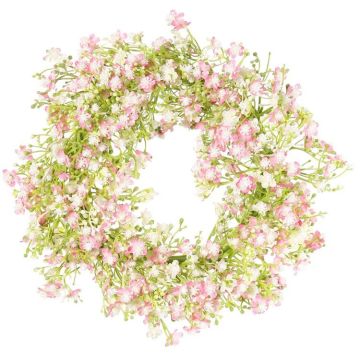 Ghirlanda decorativa di gypsophila GERSAN, rosa-bianco, Ø30 cm