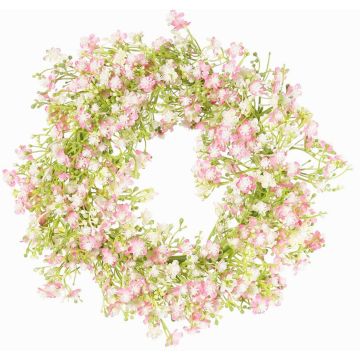Ghirlanda decorativa di gypsophila GERSAN, rosa-bianco, Ø30cm