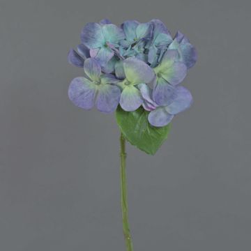 Fiori di ortensia artificiali CHIDORI, viola-blu-verde, 30 cm, Ø 13 cm