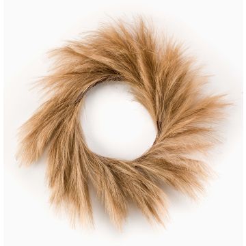 Ghirlanda decorativa pannocchie di erba piuma ILIAD, beige, Ø 60 cm