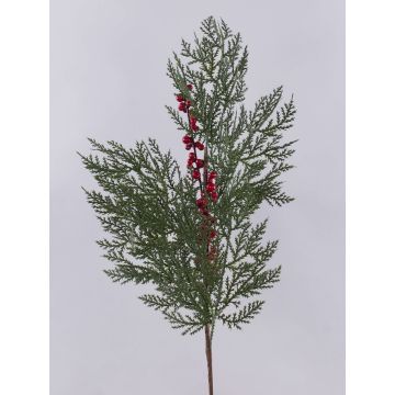 Ramo di cedro artificiale AMANDLA con bacche, rosso-verde, 80cm Ramo di cedro artificiale AMANDLA con bacche, rosso-verde, 80cm