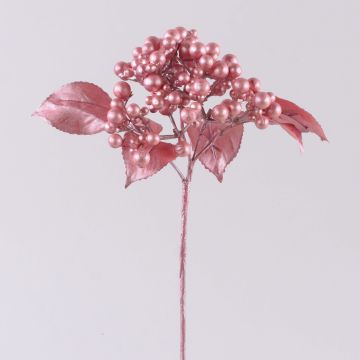 Ramo decorativo di sambuco VIKTORINE con bacche, rosa metallizzato, 30cm Ramo decorativo di sambuco VIKTORINE con bacche, rosa metallizzato, 30cm
