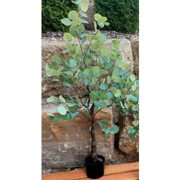 Albero di eucalipto artificiale WISGARD, tronco artificiale, verde-grigio, 180 cm