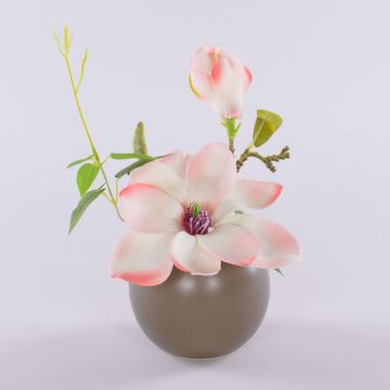Magnolia artificiale FEMI in vaso di ceramica beige, albicocca, 20 cm, Ø 17 cm Magnolia artificiale FEMI in vaso di ceramica beige, albicocca, 20 cm, Ø 17 cm