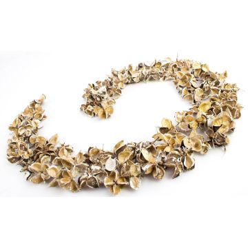 Decorazioni spargibili a forma di ciotole in cotone CANDY, essiccate, beige-bianche, 4 cm, Ø 6 cm